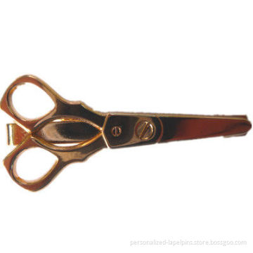 Special Metal Tie Bars Anti - Copper, Gold Cufflinks And Tie Clips For Scissors Shaped